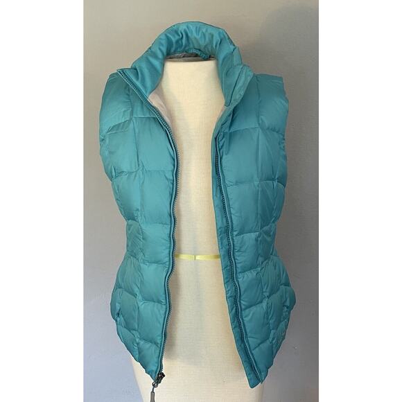 Eddie Bauer Women’s Down Vest Sz XS Turquoise Adjustable Waist Snaps EB650 - Picture 2 of 16